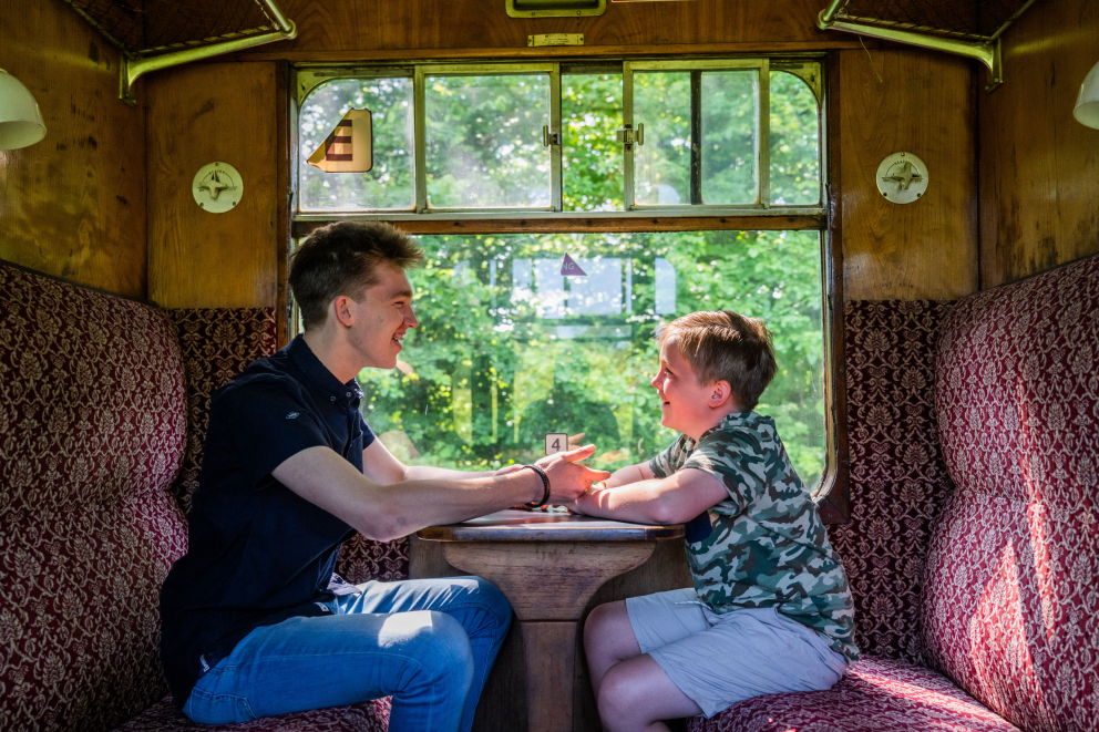 Brothers enjoying West Somerset Railway